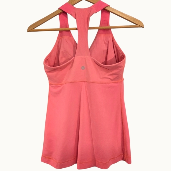 Lululemon Vintage Coral Pink Racerback Tank Top Size 6 Built-In Bra - Picture 4 of 6